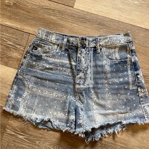Bandana denim shorts